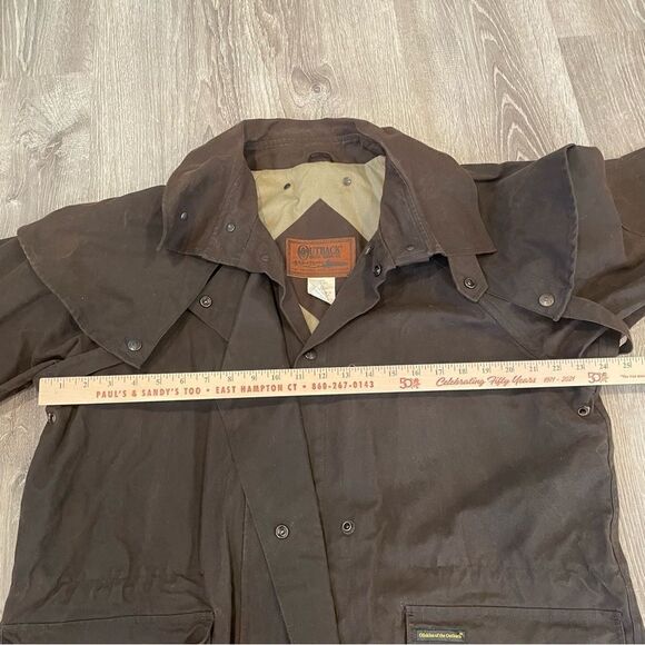 Outback Trading Company Oilskin Slicker Brown Coat Jacket Size Medium - Picture 4 of 7